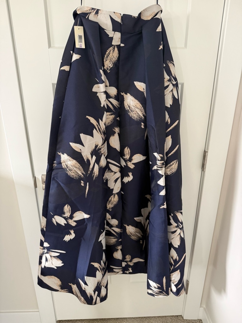 Eliza J Navy Skirt with Cream Floral Print - Picture 5 of 5